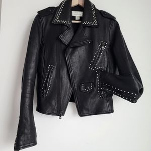 GUESS Authentic 100% Leather Stud Jacket SZ Small